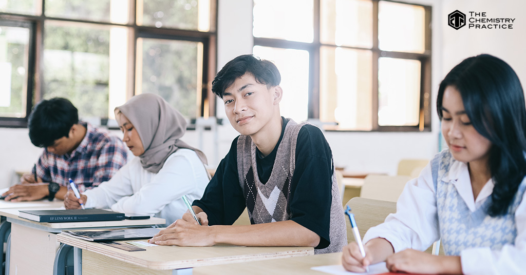 Thai teenager student attending lecture class
